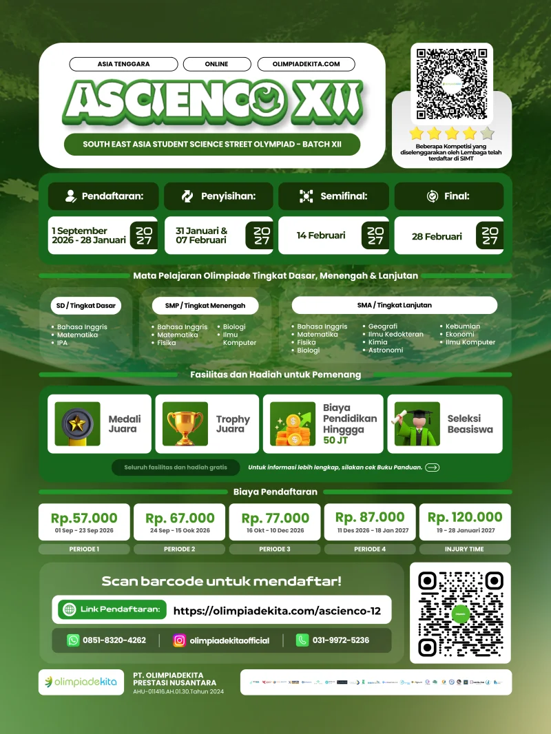 SOUTH EAST ASIA STUDENT SCIENCE STREET OLYMPIAD (ASCIENCO 12 ADVANCED)